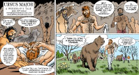 Cub and werebear leave cave in spring